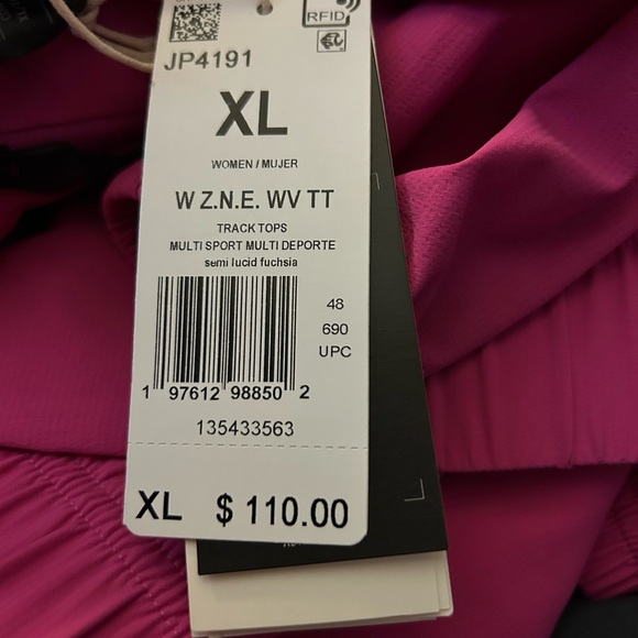 NWT Adidas  Pink Women's woven Full zip Track Jacket $110 Fuchsia Sz XL - Picture 9 of 9